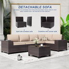 Outdoor Patio Furniture Set, 12 Pieces Outdoor Sectional Furniture High - Image 7