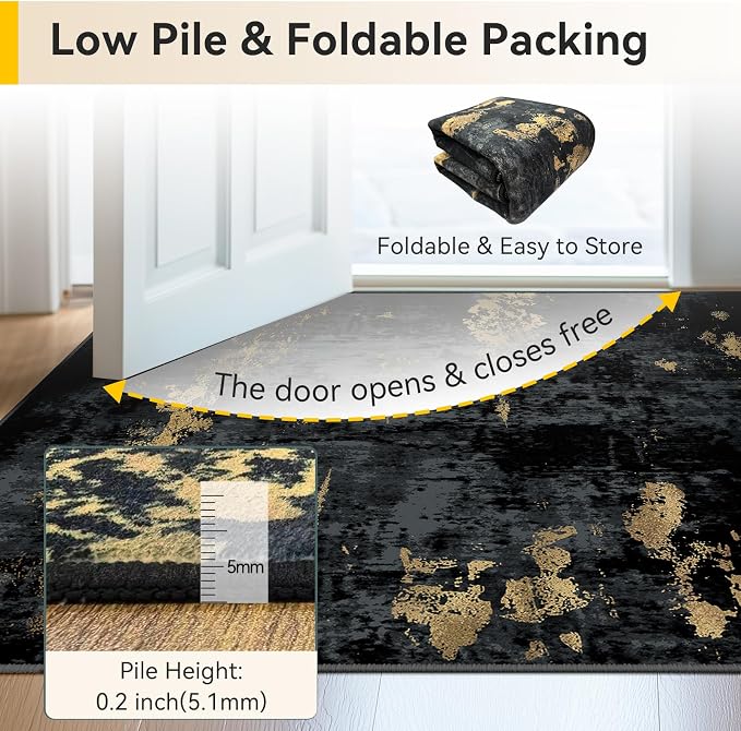 RELEANY Washable Area Rugs Square 6ft Non-Slip Modern Abstract Soft - Image 3