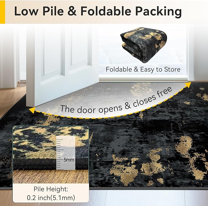 RELEANY Washable Area Rugs 10'x12' Non-Slip Modern Abstract Soft - Image 5