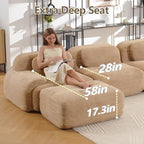 Boneless Sectional Couch, No Assembly Required, 152.7” Modular Cloud Sofa - Image 5