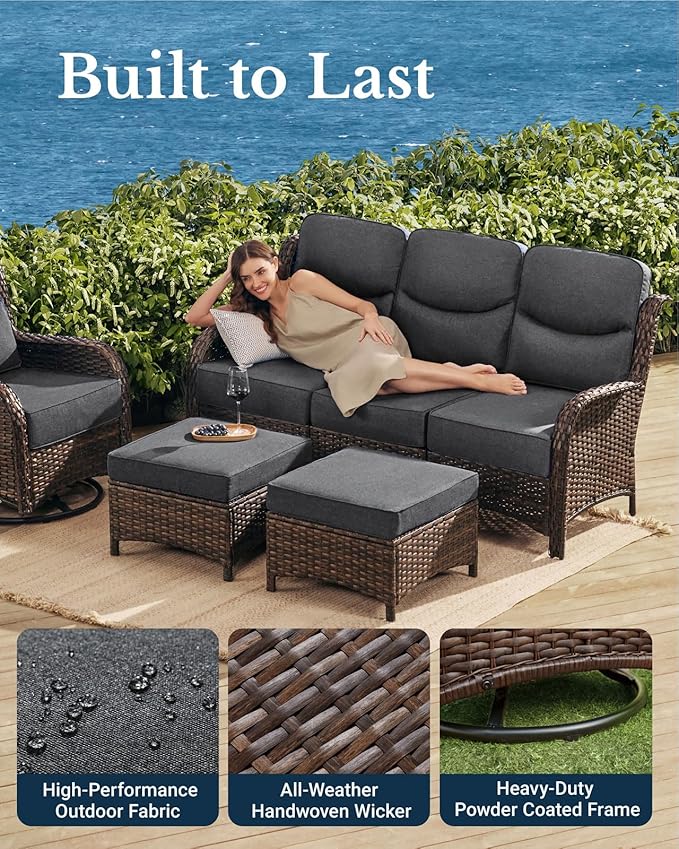 HILLGA Luxury High Back Patio Furniture Set - Image 5