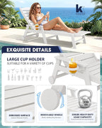 KINGYES HDPE Lounge Chair Outdoor Set of 2, Patio Chaise Lounge Recliner - Image 4