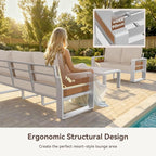 Aoxun Aluminum Outdoor Patio Furniture Set, 2 Seats Metal Sectional Patio - Image 4
