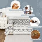MYSKY HOME Boho Couch Cover for Dogs Washable Grey Rhombic Couch Sofa Protector - Image 4