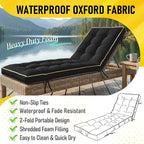 2 Pack 72x21 Inch Folding Chaise Lounge Cushion Quick Dry - Image 3