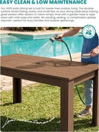SERWALL HDPE Dining Set for 6: 1 Umbrella Hole Table, 4 Armless + 2 Armchairs. - Image 4