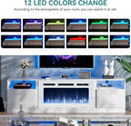oneinmil 70” TV Stand with 36” Electric Fireplace, Large Modern Media - Image 4