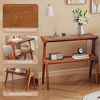 Set of 2 Solid Wood End Table, 2-Tier Side Table - Image 4