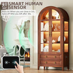 Vlsrka 71 Inch Arched Curio Cabinet - Image 5