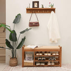 PETKABOO Hall Tree with Bench and Shoe Storage, Coat Rack Shoe Bench Set with - Image 2