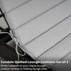 Sundale Outdoor Olefin Quilted Lounge Cushion Set of 4, Patio Foldable Chaise - Image 4