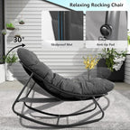 NOBLEMOOD Oversized Rocking Chairs Set of 2, Outdoor & Indoor Papasan Rocking - Image 4