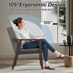 Modern Accent Chair with Arm Rest, Upholstered Linen Fabric Leisure Chair with - Image 5
