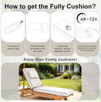 Chaise Lounge Cushions Outdoor 72x21x6 Inch, Fade Resistant 6'' Thicken Outdoor - Image 7