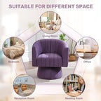 Swivel Accent Barrel Chair Set of 2, Cute Comfy Small Round 360° Arm Chair - Image 5