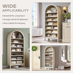 IFGET 71" Tall Arched Bookshelf, 7 Tiers Arch Bookcase - Image 5