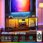 HOOBRO TV Stand with Charging Station to 55 Inches, LED Entertainment Center - Image 6
