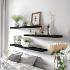 YYWUOJJ Wood Floating Shelves for Wall Decor, Rustic Wall Shelves for Bedroom - Image 4