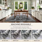 Area Rug for Living Room, 8x10 Area Rugs Washable, Retro Floral Non-Slip Carpet - Image 4