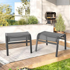 ONBRILL Outdoor Ottoman Set of 2, All Weather Outdoor Foot Stool - Image 9
