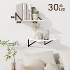 Fun Memories Floating Shelves for Wall, 12 Inch Deep Floating Shelves Set of 2 - Image 3