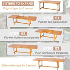 PHI VILLA 7 PCS Acacia Wood Outdoor Dining Set - Image 2