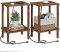 TUTOTAK End Table with Charging Station, Small Side Table with Outlets by ChoosetutotakFurnitureBuildYourCozyHome