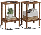 TUTOTAK End Table with Charging Station, Small Side Table with Outlets by ChoosetutotakFurnitureBuildYourCozyHome