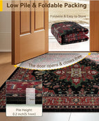 RELEANY Area Rugs 5'x8' Washable Non-Slip, Floral Vintage Distress Print - Image 4