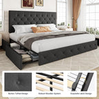 Allewie Upholstered King Size Platform Bed Frame - Image 6