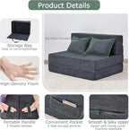 Folding Sofa Bed, 4 in 1 Convertible Sleeper Chair - Image 7