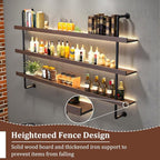 Solid Wood Wall Mounted Wine Rack, Large Bar Shelf - Image 3