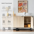 EYYTHUNG Fluted Cabinets with Storage Set of 3, Sideboard Buffet Cabinet with - Image 7