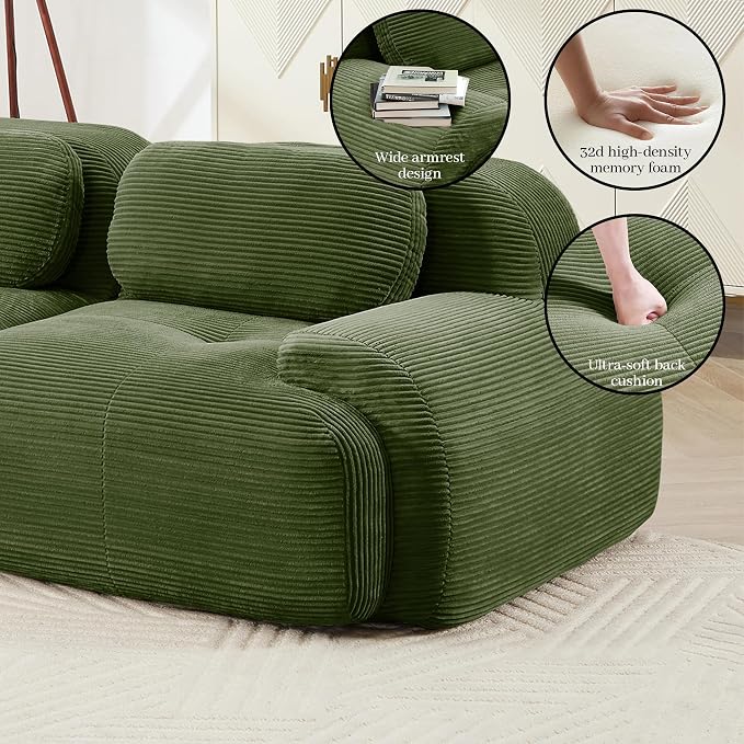 Boneless Sectional Couch, No Assembly Required, 117.3” U Shaped Modular Cloud - Image 7