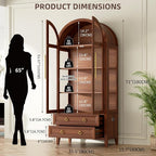Vlsrka 71 Inch Arched Curio Cabinet - Image 2