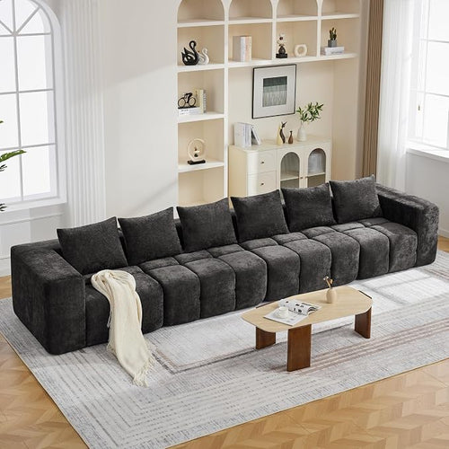 160" Oversized 6 Seater Boneless Couch, Comfy Cloud Modular Sectional Sofa by CACFTII