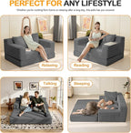Erament Convertible Sofa Bed, Loveseat Folding Floor Futon Sleeper Sofa Couch - Image 5