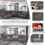 100% Waterproof Sectional Recliner Couch Covers - Image 5
