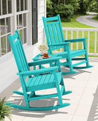 KINGYES Oversized Outdoor Rocking Chair Set of 2, All-Weather Patio Rocking - Image 2