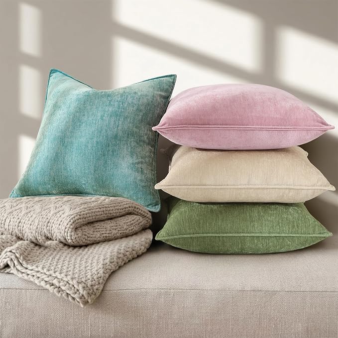 decorUhome Summer Couch Euro Sham Throw Pillow Covers 26x26 Set of 2, - Image 8