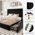 Allewie Queen Size Storage Bed Frame, Vertical Channel Tufted Adjustable - Image 6