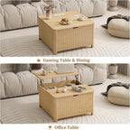 LYNCOHOME 31.5" Fluted Lift Top Coffee Table - Image 6