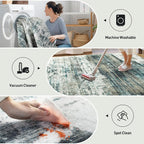 4x6 Area Rugs Washable Rug: Modern Abstract Living Room Rug Soft Anti-Skid Thin - Image 4
