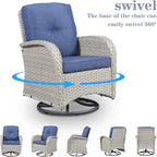 Belord Patio Wicker Chairs Swivel Rocker - Image 3