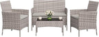 4-Piece Outdoor Furniture Set, PE Rattan Wicker Chairs - Image 8