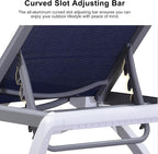 PURPLE LEAF Patio Chaise Lounge Chair Set of 3 Outside Aluminum Plastic - Image 8