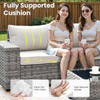 ovios 13 Pieces Patio Furniture Set, Outdoor Wicker Sectional Sofa - Image 5