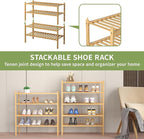 ROMGUAR CRAFT 4 Tier Bamboo Shoe Rack - Image 5