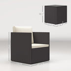 Outsunny 3 Piece Patio Furniture Set, Folding Outdoor Wicker Bistro Set - Image 7