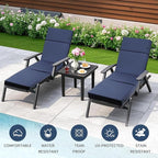 2 Pcs Outdoor Chaise Lounge Cushion 72" x 21" x 3", 4-Section Folding Patio - Image 4